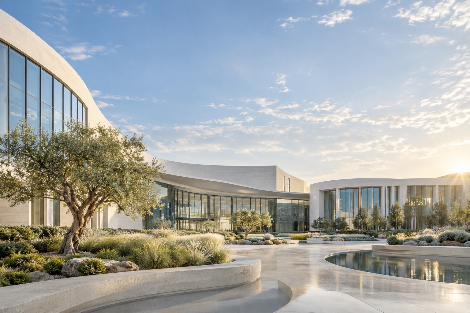 Illustrative contemporary healthcare research campus